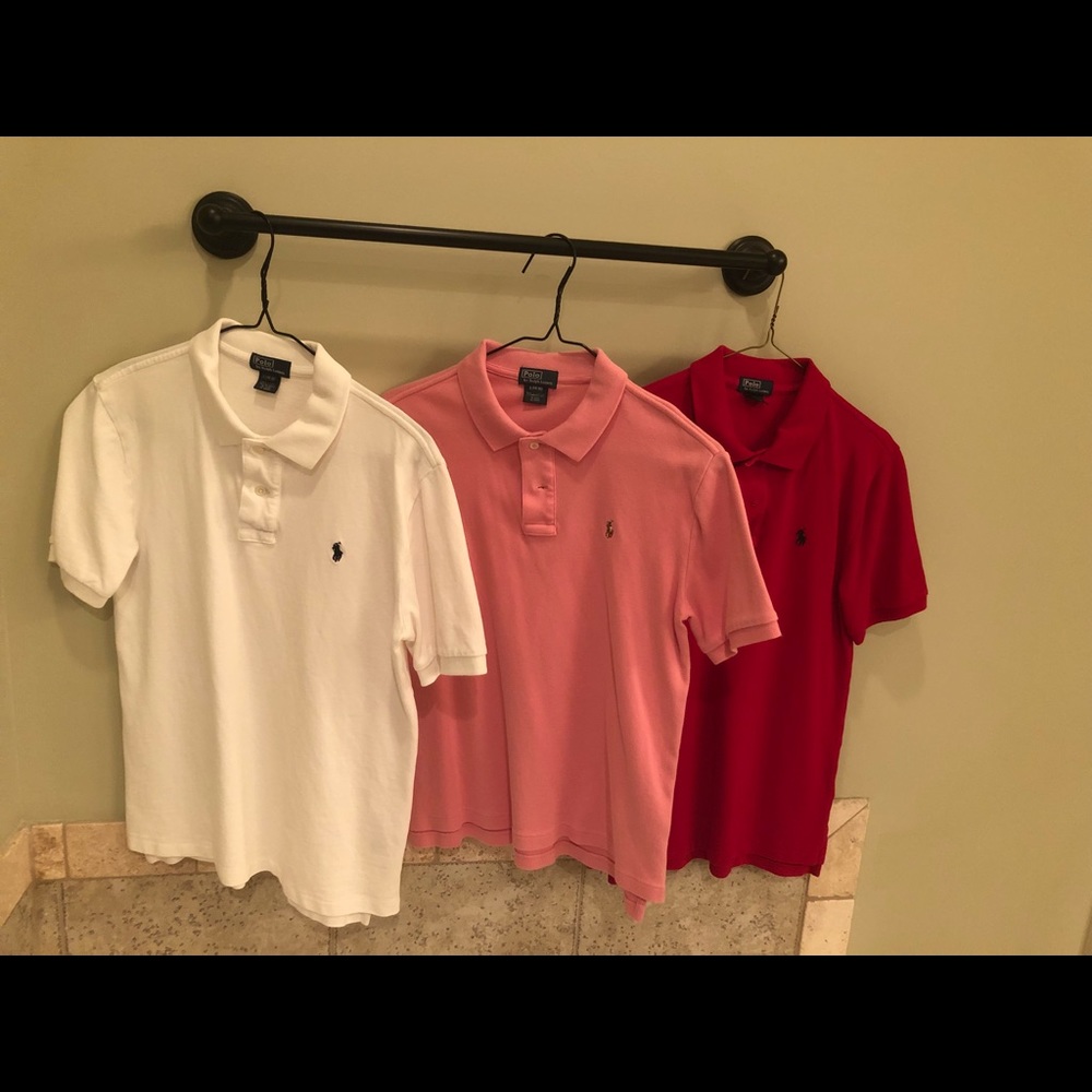 Three youth Ralph Lauren knit three button shirts